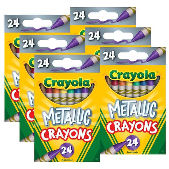 6 Packs: 24 ct. (144) Crayola&#xAE; Metallic Crayons